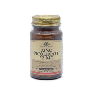 Solgar Zinc Picolinate 22mg 100 ταμπλέτες