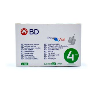 BD Βελονάκια για Πένα Thin Wall 0,23mm 32G x 4mm 100 τμχ