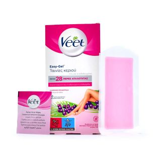 Veet Easy - Gel Ταινίες Κεριού για Κανονική Επιδερμίδα 40τμχ (για Σόμα & Πόδια)
