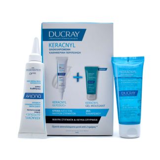 Ducray Keracnyl Glycolic+ Cream 30ml Foaming Gel 40ml