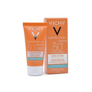 Vichy Capital Soleil Velvety Αντηλιακή Προσώπου Για Βελούδινη Επιδερμίδα SPF50+ 50ml