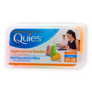 Quies Foam Earplugs Ωτοασπίδες Μείωσης Θορύβου 3 Ζεύγη