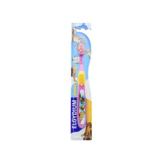 Elgydium Οδοντόβουρτσα Junior Ice Age Ροζ-Κίτρινη 7-12 years 3577056018206