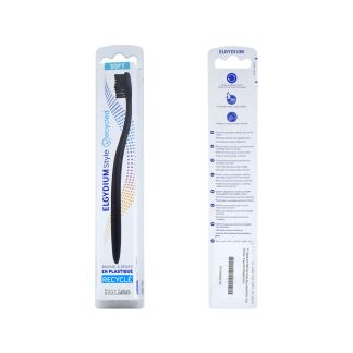 Elgydium Οδοντόβουρτσα Style Recycled Soft Μαύρη 1 τμχ 3577056025754