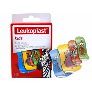 BSN Leukoplast Kids Αυτοκόλλητα Επιθέματα με Ζωάκια 2 μεγέθη 8 Επιθέματα 19mm x 56mm  4 Επιθέματα 38mm x 63mm) 12 τμχ