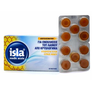 FarmaSyn Isla medic acute για τον Ερεθισμένο Λαιμό Κίτρο και Μέλι 20 παστίλιες