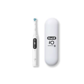 Oral-B iO Series 8 Ηλεκτρική Οδοντόβουρτσα με Χρονομετρητή και Αισθητήρα Πίεσης White Alabaster