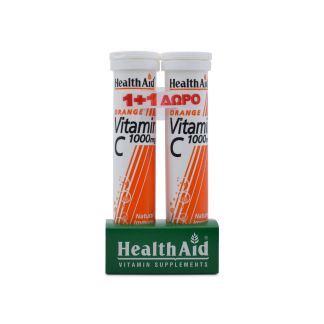 Health Aid Vitamin C 1000mg Πορτοκάλι 20 + 20 Αναβράζουσες ταμπλέτες