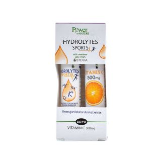 Power of Nature Hydrolytes Sports 20 αναβράζοντα δισκία & Vitamin C 500mg 20 αναβράζοντα δισκία