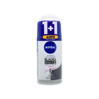Nivea Invisible For Black & White Clear 48h Αποσμητικό Roll-On 2x150ml