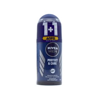 Nivea Deo Roll On Men Protect & Care Αποσμητικό 2 x 50ml 