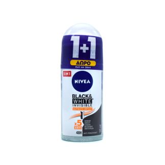 Nivea Black & White Invisible Ultimate Impact Αποσμητικό 48h Anti-Perspirant Roll-On 2 x 50ml