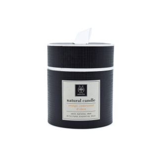 Apivita Natural Candle Πορτοκάλι, Κέδρος & Γαρύφαλλο 235g