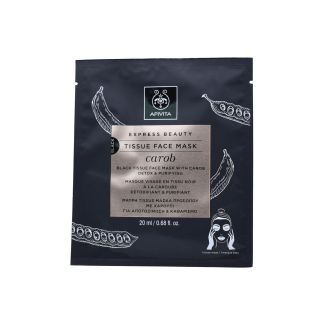 Apivita Express Tissue Μάσκα Προσώπου για Αποτοξίνωση & Καθαρισμό με Χαρούπι 20ml