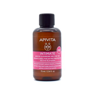 Apivita Intimate Plus Mini Απαλό Gel Καθαρισμού για την Ευαίσθητη Περιοχή για Επιπλέον Προστασία με Τεϊόδεντρο και Πρόπολη 75ml