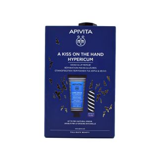 Apivita A Kiss On The Hand Hypericum Hand Cream 50ml & Lip Care SPF20 Cocoa Butter 4.4g