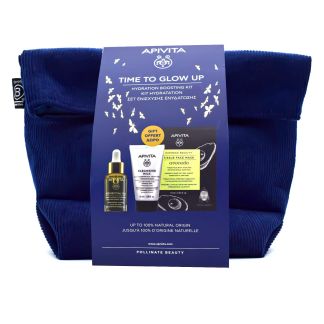 Apivita Time To Glow Up Beessential Oils 15ml & Face Cleansing Milk 3 in 1 50ml & Tissue Face Mask 10ml & Τσαντάκι