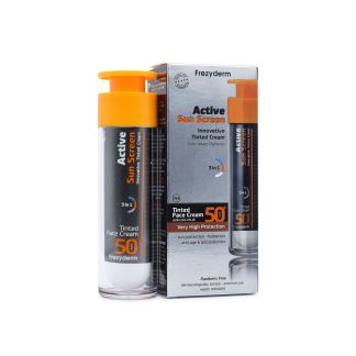 Frezyderm Active Sun Screen Innovative Tinted Cream Αντηλιακό Ενεργού Άνθρακα SPF50+ 50ml
