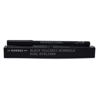Korres Volcanic Minerals Khol Eyeliner Μολύβι Ματιών με Μαλακή Υφή Μαύρο 1,14γρ