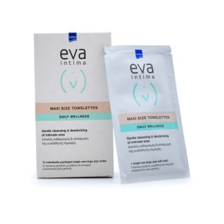 Intermed Eva Intima Maxi Size Towelettes Daily Wellness 12 μαλακά πανάκια