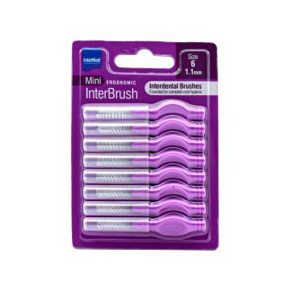 Intermed Mini Ergonomic InterBrush Size 6 Μωβ 8 τμχ