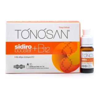 Uni-Pharma Tonosan Sidiro Booster + B12  Βατόμουρο 15 x 7ml