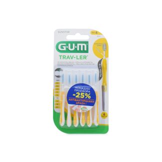Sunstar Gum Trav-Ler 1514 Μεσοδόντια Βουρτσάκια 1.3mm 6 τμχ