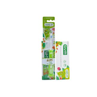 Sunstar Gum Οδοντόβουρτσα Kids 2+ Ετών Monster Λαχανί + Οδοντόπαστα  Junior 3+ Tutti Frutti 50ml