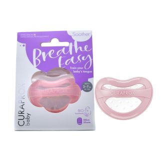 Curaprox Baby Breath Easy Πιπίλα 0 εως 7 μηνών Ροζ 1 τμχ