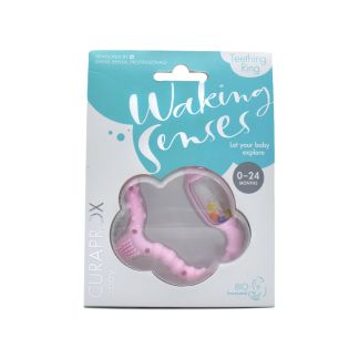 Curaprox Baby Waking Senses Μασητικό Δαχτυλίδι Ροζ απο την γέννηση 1 τμχ