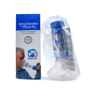 AeroChamber Plus Flow Vu Αεροθάλαμος Εισπνοών με Μάσκα Large 5+ ετών 1 τμχ