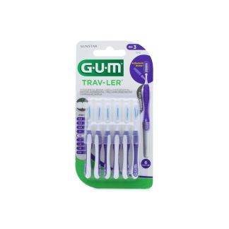 Sunstar Gum Trav-Ler Μεσοδόντια Βουρτσάκια 1.2mm Μωβ 6 τμχ