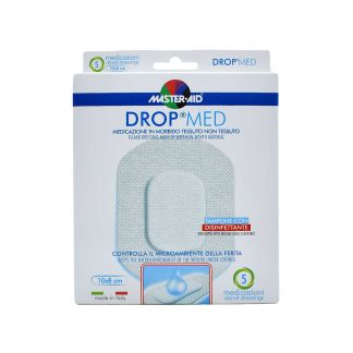 Master Aid Drop Med Αυτοκόλλητες Γάζες 10x8cm 5 τμχ