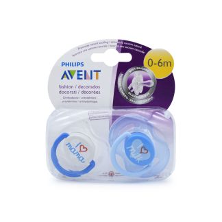 Philips Avent Fashion Πιπίλα 0-6m SCF172/51 Μπλέ 2 τμχ