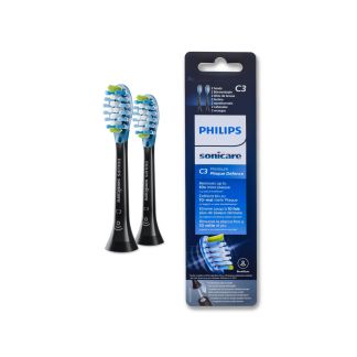 Philips Sonicare C3 Premium Plaque Defence HX9042/33 Ανταλλακτικές Κεφαλές για Ηλεκτρική Οδοντόβουρτσα Μαύρο 2 τμχ