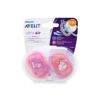 Philips Avent Ultra Air Πιπίλα 6-18m SCF345/22 Ροζ 2 τμχ
