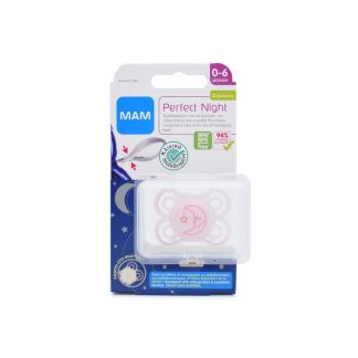  Mam Perfect Night Πιπίλα 0-6m Silicone 135S Ροζ Φεγγαράκι 1 τμχ 9001616672781
