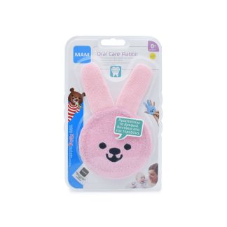 MAM Oral Care Rabbit 0+ μινών (Γάντι Καθαρισμού Στοματικής Κοιλότητας) Ροζ