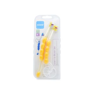MAM Learn to Brush Set (6+ μηνών) 602 Εκπαιδευτική + Βρεφική Οδ/τσες Κίτρινο (9001616914706)