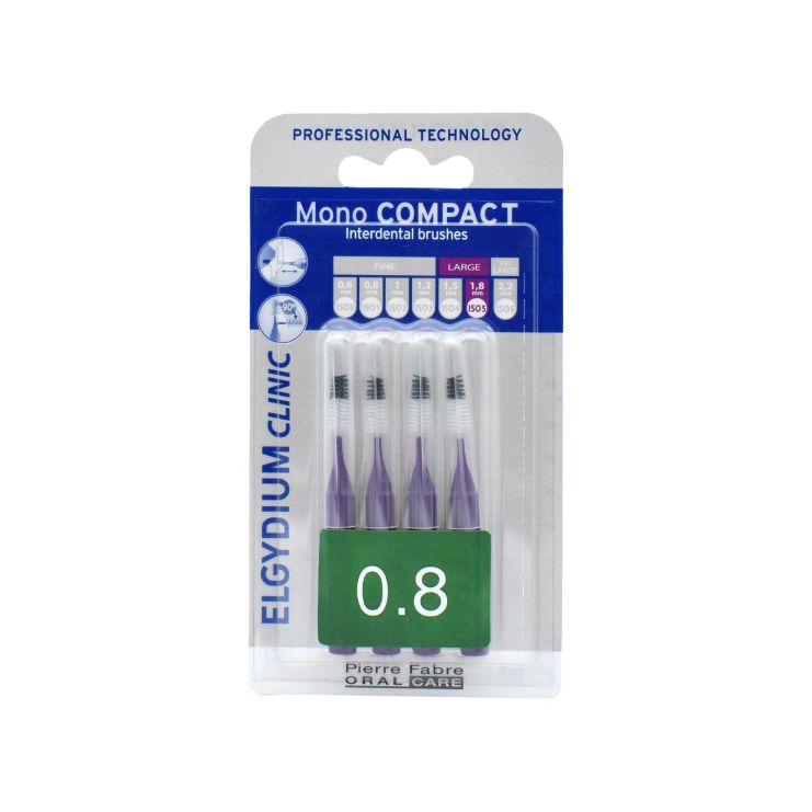 Elgydium Mono Compact 0.8 Μωβ 4 τμχ