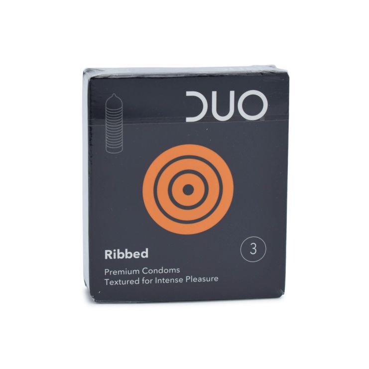 Duo Ribbed 3 προφυλακτικά