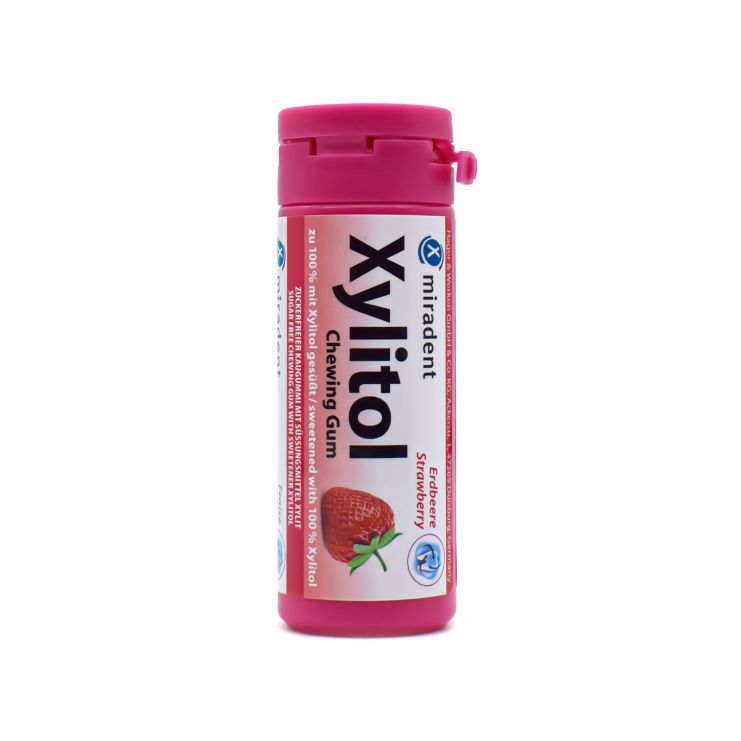 Miradent  Xylitol Τσίχλες με Ξυλιτόλη Φράουλα 30 τμχ