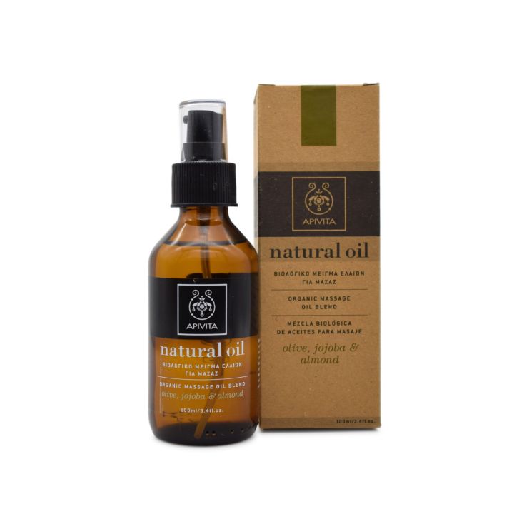 Apivita Natural Oil Βιολογικό Μείγμα Ελαίων Για Μασάζ 100ml
