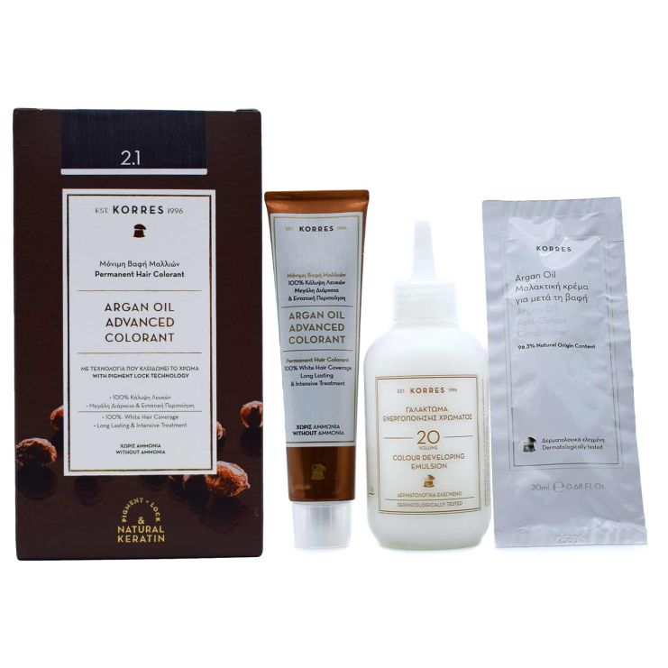 Korres Argan Oil Advanced Colorant 2.1 Μαύρο Μπλέ