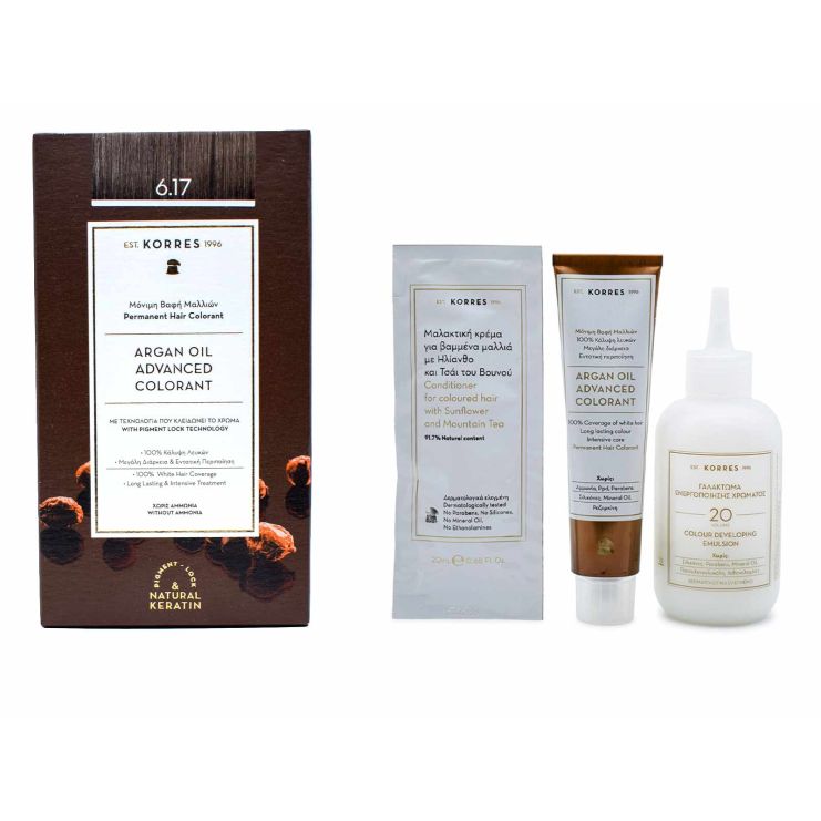 Korres Argan Oil Advanced Colorant 6.17 Ξανθό Σκούρο Μπεζ