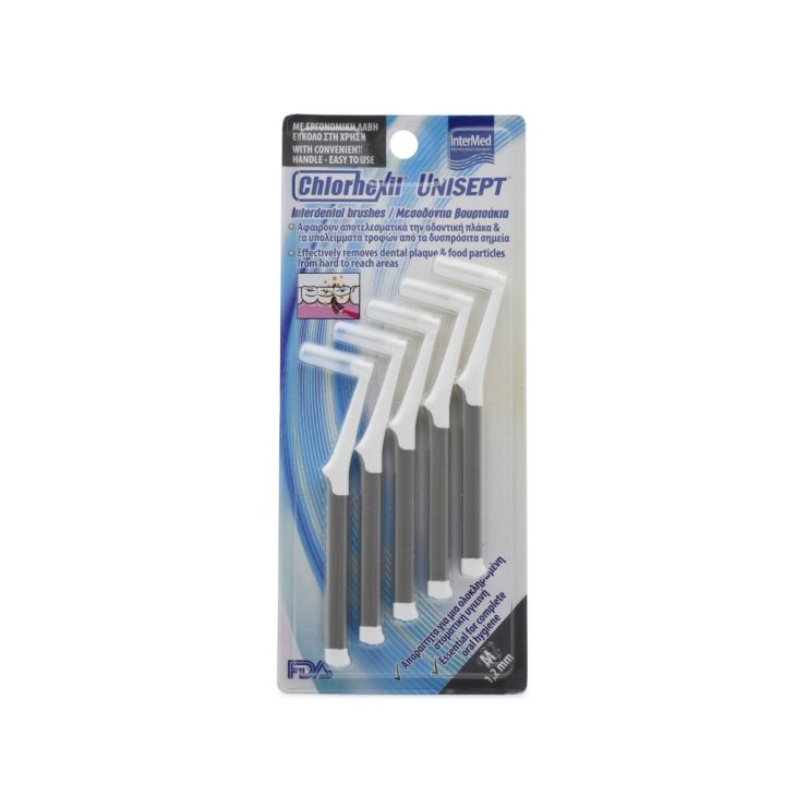 Intermed Unisept Chlorhexil Μεσοδόντια Βουρτσάκια M 1.2mm 5 τμχ