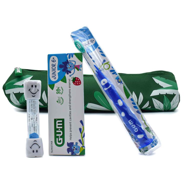 Sunstar Gum Toothpaste Junior from 6 years 50ml & Toothbrush Junior Soft from 6 years Blue & Ηourglass