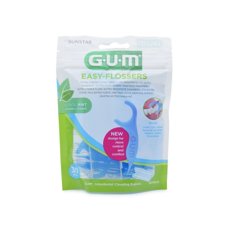 Sunstar Gum Easy Flossers 890 Cool Mint Οδοντικό Κερωμένο Νήμα 30 τμχ