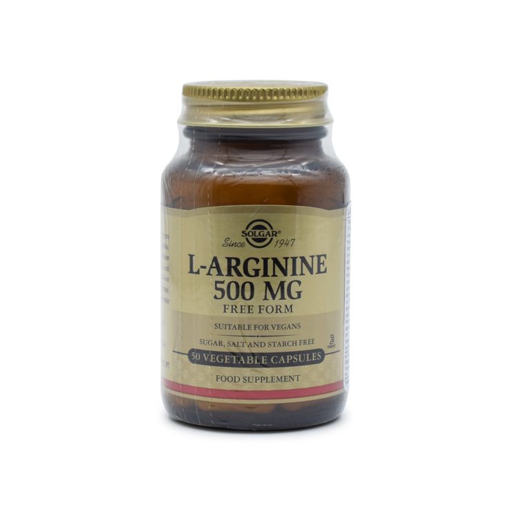 Solgar L-Arginine 500mg 50 φυτικές κάψουλες