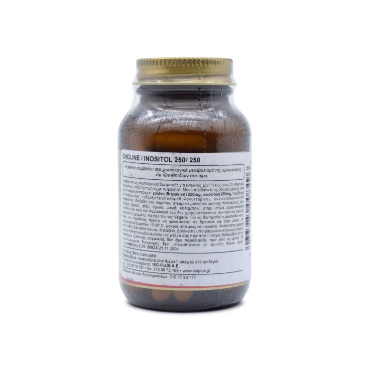 Solgar Choline Inositol 250/250mg 50 φυτικές κάψουλες